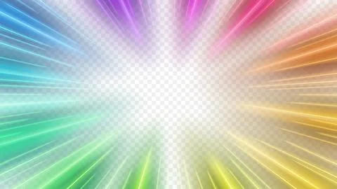Rainbow Rays Zoom In Motion Effect, PNG Ready, Vector Illustration Stock Illustration