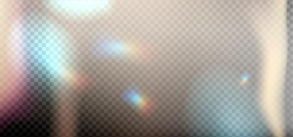 Rainbow reflection highlight. Glittering overlay for social media backgrounds Illustrazione stock