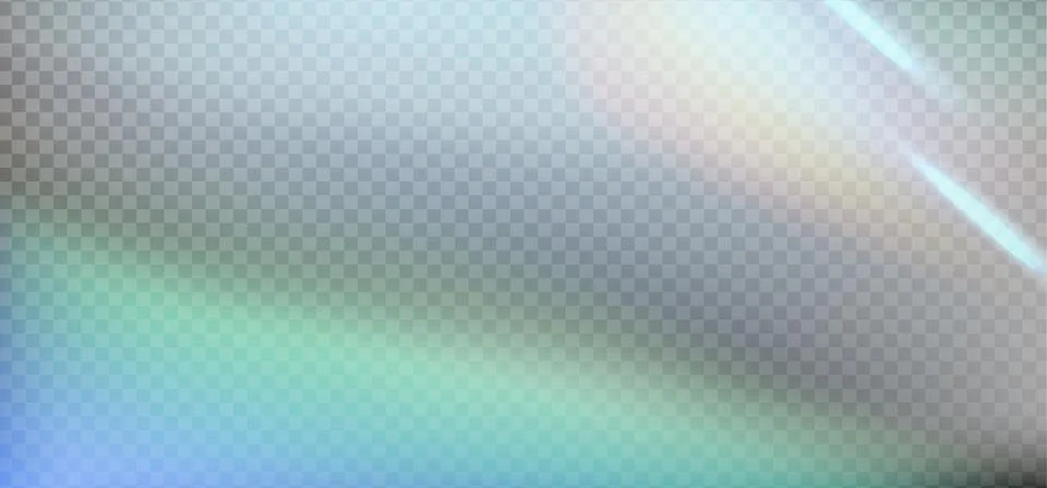 Rainbow reflection highlights. Glare from water and glass. Glittering particles Stock Illustration