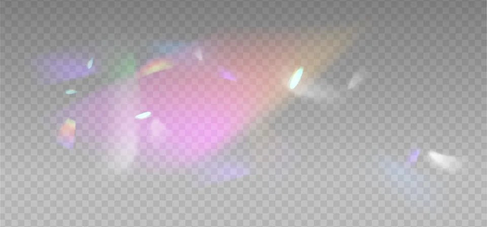 Rainbow reflection light prism effect on light background. Hologram glass Stock Illustration