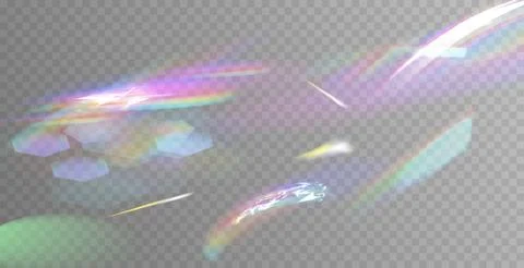 Rainbow reflection light prism effect on light gray background. Hologram glass Stock Illustration
