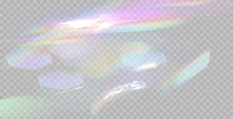 Rainbow reflection light prism effect on light gray background. Hologram glass Stock Illustration