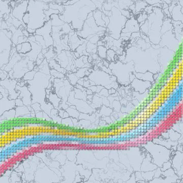 Rainbow ribbon pixelated image generated texture Stock Illustration