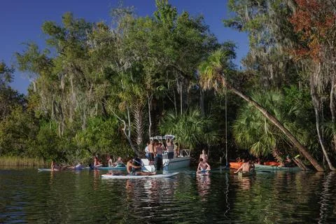 Rainbow River recreation Stock Photos