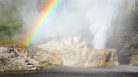 Rainbow, Riverside Geyser 3 BigWeb 스톡 동영상 884974