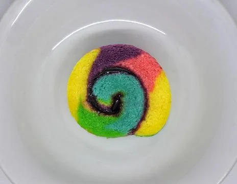 Rainbow roll cake Stock Photos
