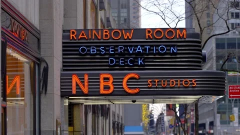 Rainbow Room and NBC Studios at Rockefeller Center - NEW YORK CITY, USA - 動画素材 234098798