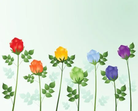 Rainbow roses Stock Illustration
