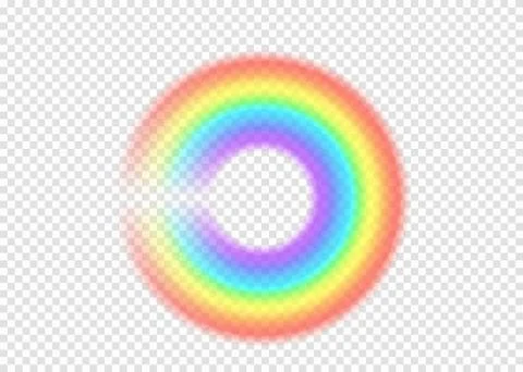 Rainbow round with limpid section edge isolated on transparent background Stock Illustration