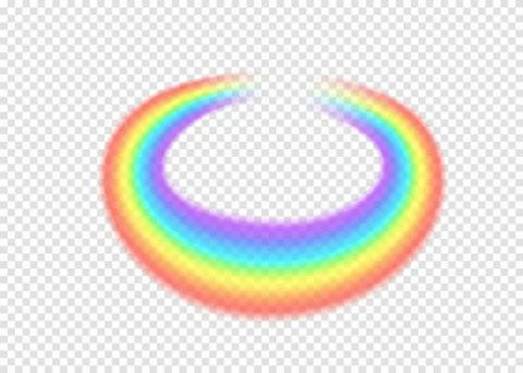 Rainbow round with limpid section edge isolated on transparent background Stock Illustration