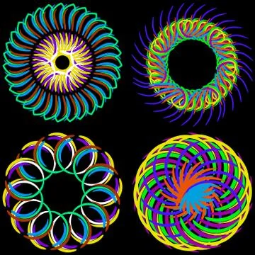 Rainbow round ornaments. Stock Illustration