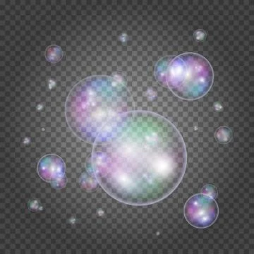 Rainbow round soap bubbles 스톡 일러스트