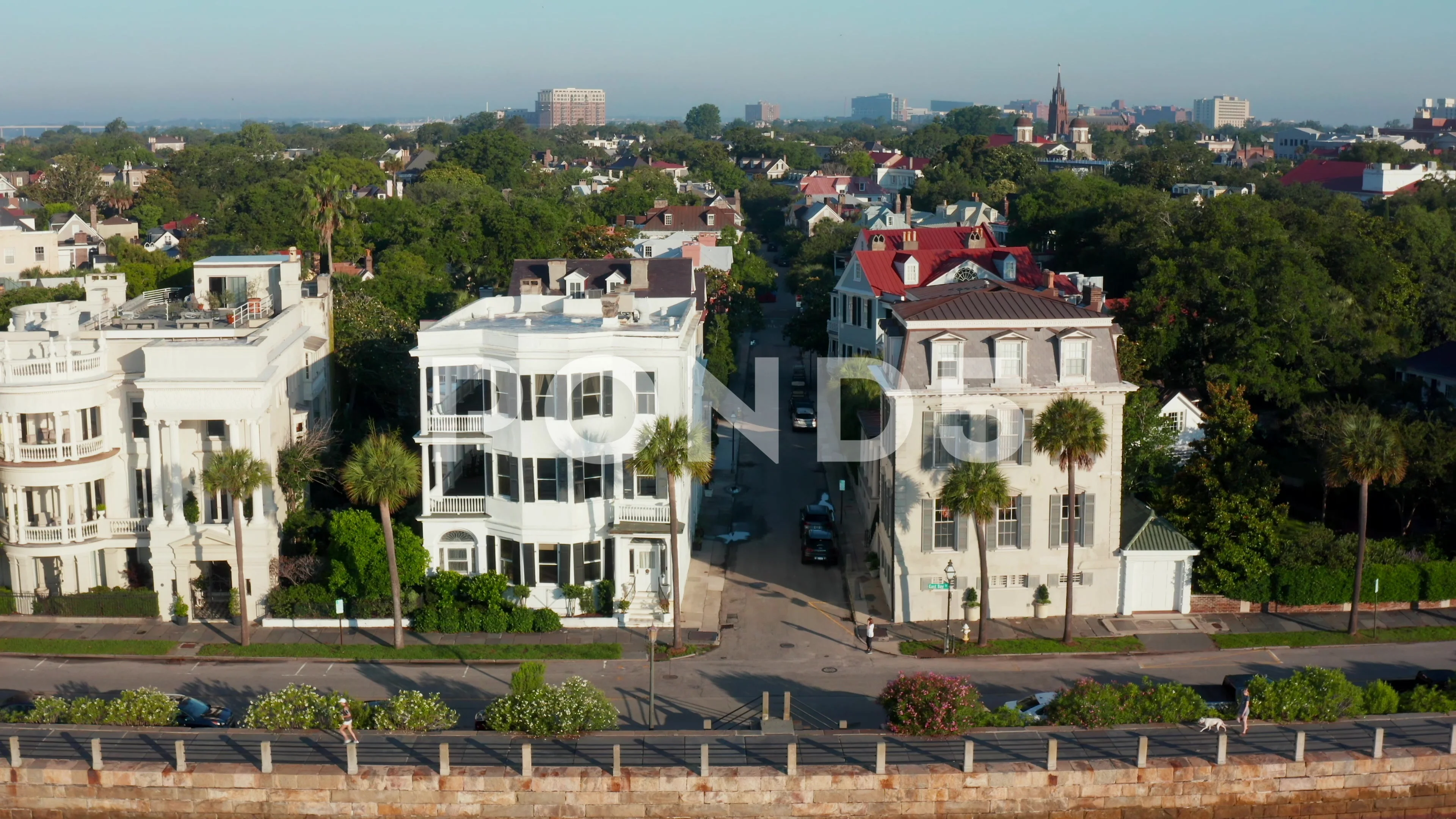 Rainbow Row at The Battery Charleston South Carolina. Historic mansions