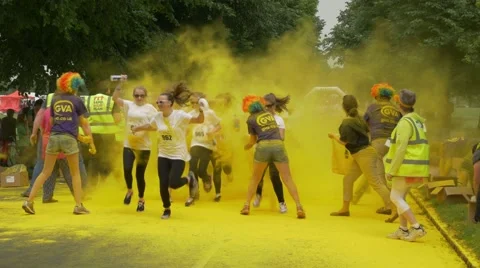 Rainbow Run, girl falling Vídeo Stock 52079448