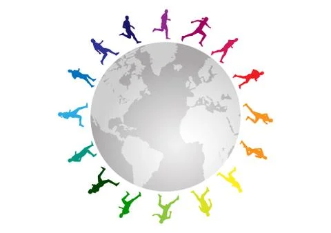 Rainbow running Illustrazione stock