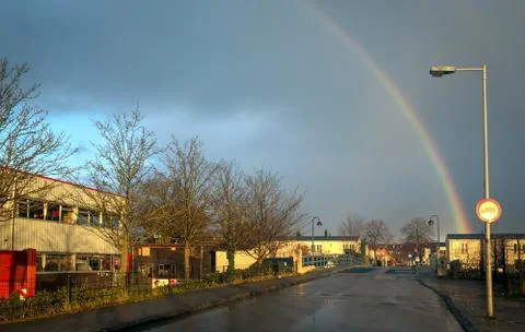 Rainbow in a rural area Stock Photos