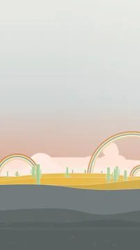 Rainbow rustic horizon palette wide desert dune scene with sand field and desert 스톡 일러스트