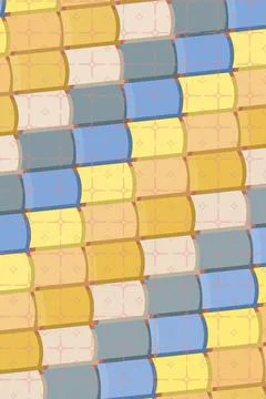 Rainbow rustic horizon typography background with scan arc bent layered tile off Stock Illustration