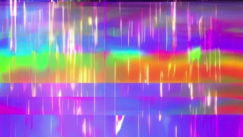Rainbow Scanline Glitch With Vertical Neon Drips Stock Footage 328269785