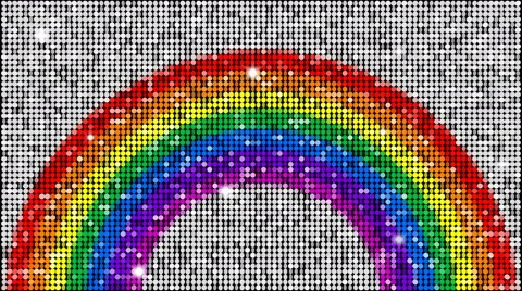 Rainbow - seamless looping with reflectors and sparkles Stock Footage 49796123