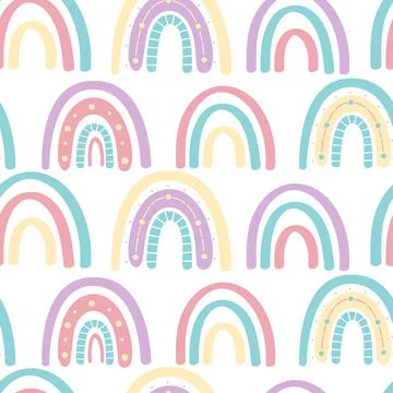 Rainbow seamless pattern. Childrens pattern Stock Illustration