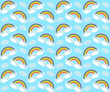 Rainbow seamless pattern. Colorful children's endless background, repeating.. Illustrazione stock