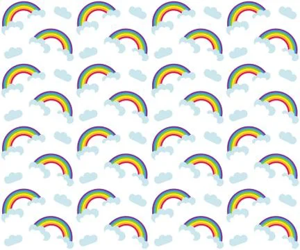 Rainbow seamless pattern. Colorful children's endless background, repeating.. Illustrazione stock