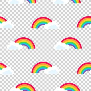 Rainbow, a seamless pattern in flat style Illustrazione stock