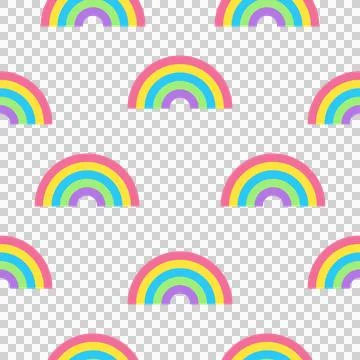 Rainbow, a seamless pattern in flat style Stock Illustration