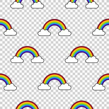 Rainbow, a seamless pattern in flat style Illustrazione stock