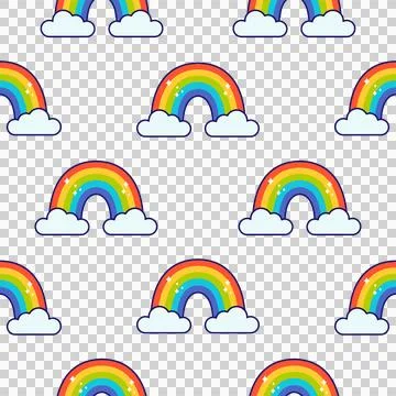 Rainbow, a seamless pattern in flat style Stock Illustration