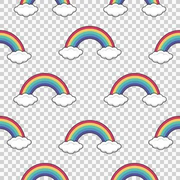 Rainbow, a seamless pattern in flat style Stock-Illustration