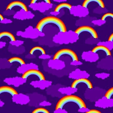 Rainbow seamless pattern Stock Illustration
