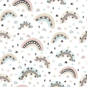 Rainbow seamless pattern. Stock Illustration