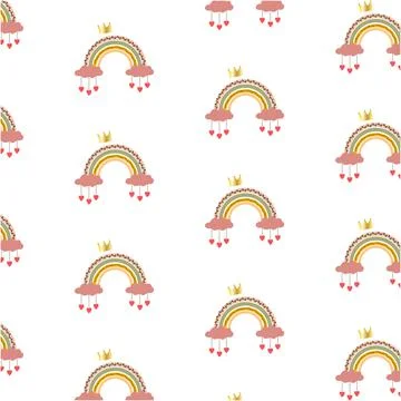 Rainbow seamless pattern Stock Illustration