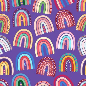 Rainbow,-seamless-pattern Illustrazione stock