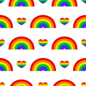 Rainbow seamless pattern. LGBT pride month background.  Vector template for w Stock Illustration