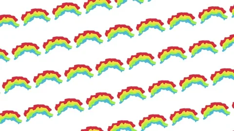 Rainbow seamless pattern looping animation Stock Footage 342036937