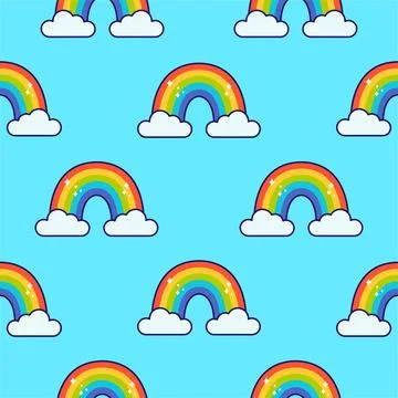 Rainbow seamless pattern. Vector illustration Stock Illustration