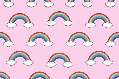 Rainbow seamless pattern. Vector illustration Stock Illustration