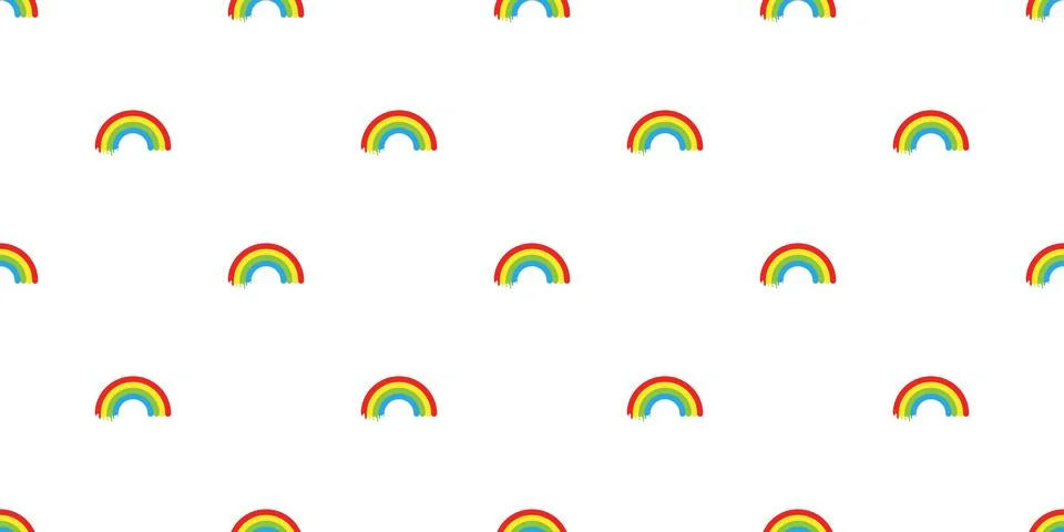 Rainbow seamless pattern vector isolated sky icon wallpaper background Stock Illustration