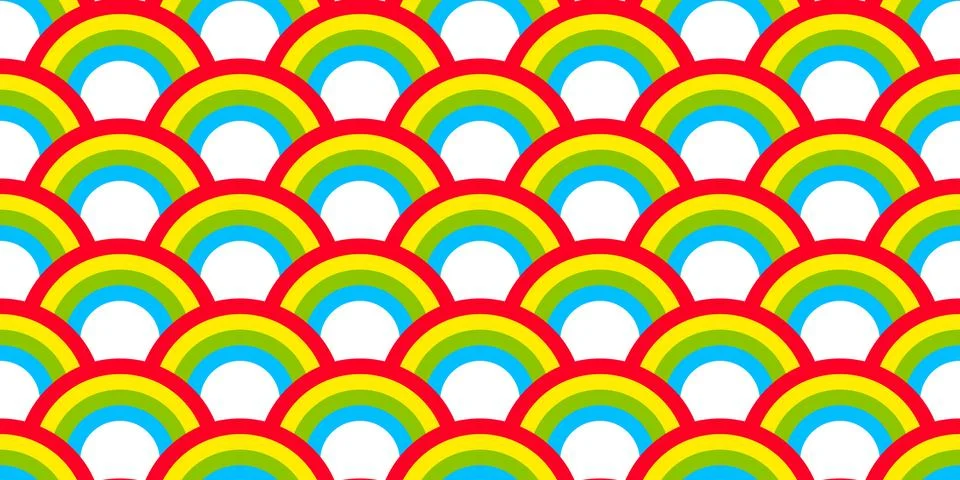 Rainbow seamless pattern vector isolated sky colorful Stock Illustration