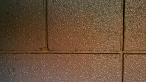 Rainbow Shadow Over Cinder Block Wall 1 Stock Footage 85823378