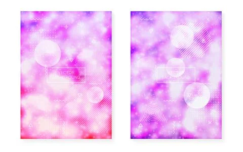 Rainbow Shape. Vibrant Flyer. Trendy Dots. Light Pearlescent Bac Stock Illustration