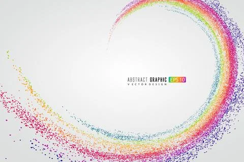 A rainbow-shaped abstract figure composed of countless dots, symbolizing so.. Stock Illustration