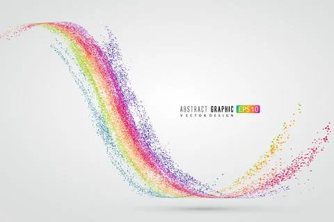 A rainbow-shaped abstract figure composed of countless dots, symbolizing so.. Stock Illustration
