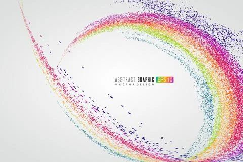 A rainbow-shaped abstract figure composed of countless dots, symbolizing so.. Stock Illustration