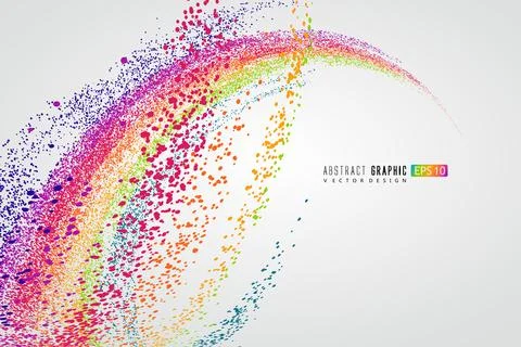 A rainbow-shaped abstract figure composed of countless dots, symbolizing so.. Stock Illustration