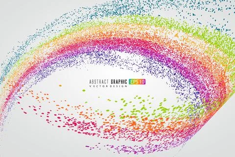 A rainbow-shaped abstract figure composed of countless dots, symbolizing so.. Stock Illustration