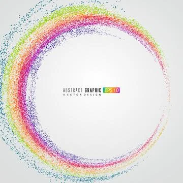 A rainbow-shaped abstract figure composed of countless dots, symbolizing so.. Stock Illustration